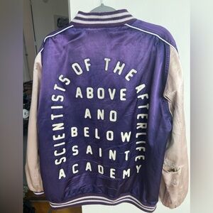 Saint Michael X SHERMER ACADEMY BOMBER JACKET PURPLE AND PINK